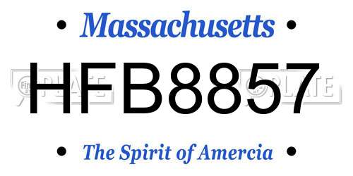 HFB8857 Massachusetts License Plate