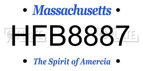 HFB8887 Massachusetts License Plate