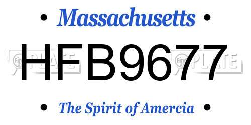 HFB9677 Massachusetts License Plate