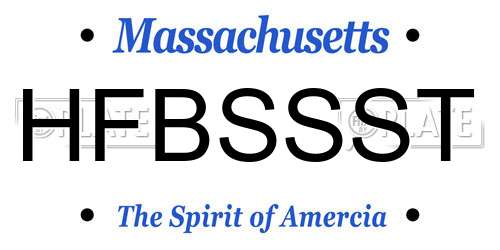 HFBSSST Massachusetts License Plate