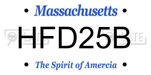 HFD25B Massachusetts License Plate