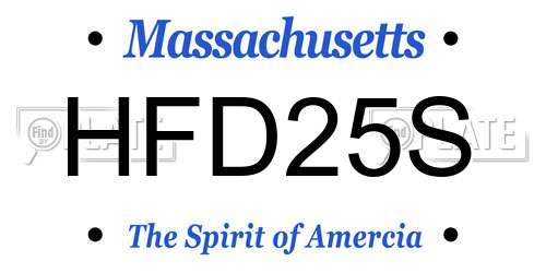 HFD25S Massachusetts License Plate