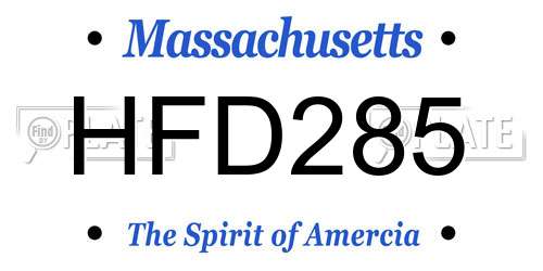 HFD285 Massachusetts License Plate