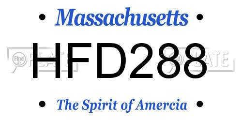 HFD288 Massachusetts License Plate