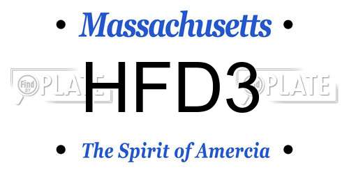HFD3 Massachusetts License Plate