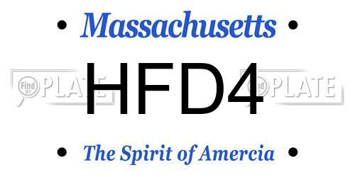 HFD4 Massachusetts License Plate