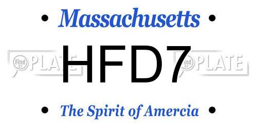 HFD7 Massachusetts License Plate