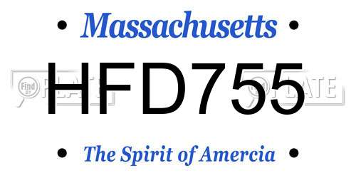 HFD755 Massachusetts License Plate