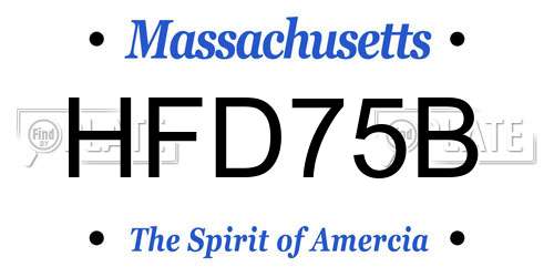 HFD75B Massachusetts License Plate