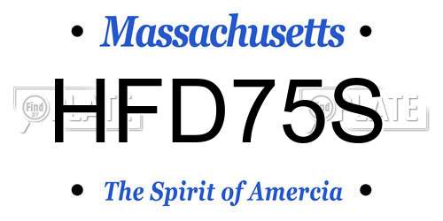 HFD75S Massachusetts License Plate