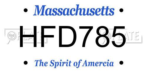 HFD785 Massachusetts License Plate