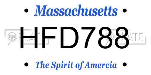 HFD788 Massachusetts License Plate