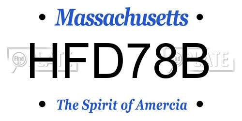 HFD78B Massachusetts License Plate