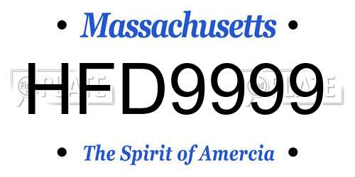 HFD9999 Massachusetts License Plate