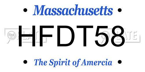 HFDT58 Massachusetts License Plate
