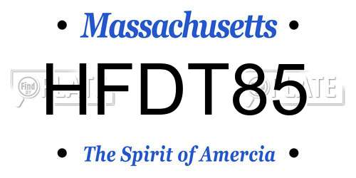 HFDT85 Massachusetts License Plate