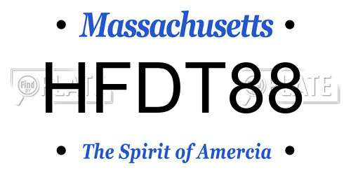 HFDT88 Massachusetts License Plate