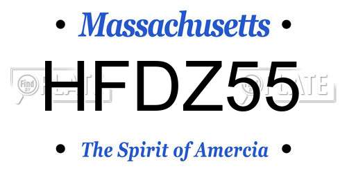 HFDZ55 Massachusetts License Plate