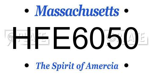 HFE6050 Massachusetts License Plate