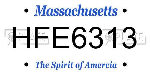 HFE6313 Massachusetts License Plate