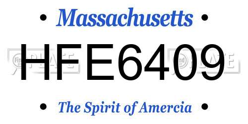 HFE6409 Massachusetts License Plate