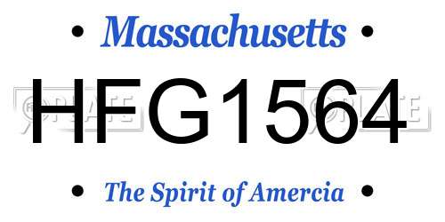 HFG1564 Massachusetts License Plate