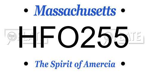 HFO255 Massachusetts License Plate