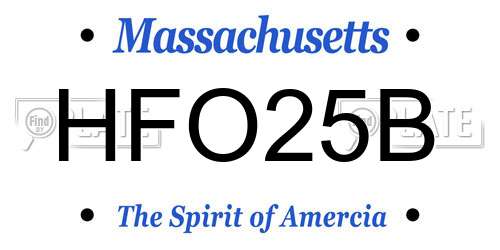 HFO25B Massachusetts License Plate