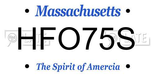 HFO75S Massachusetts License Plate