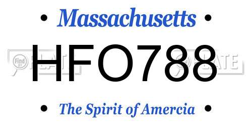 HFO788 Massachusetts License Plate