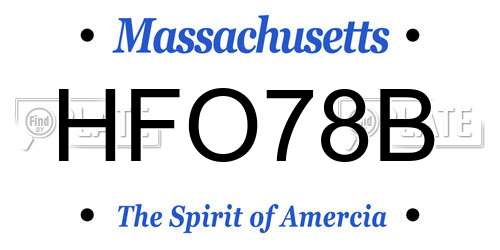 HFO78B Massachusetts License Plate