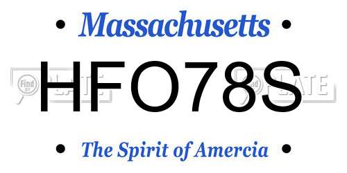 HFO78S Massachusetts License Plate