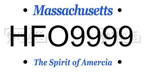 HFO9999 Massachusetts License Plate