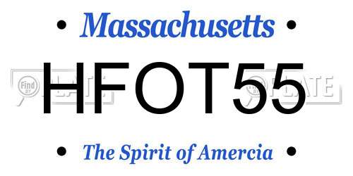 HFOT55 Massachusetts License Plate