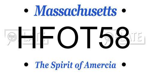 HFOT58 Massachusetts License Plate