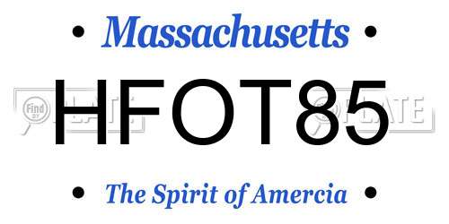 HFOT85 Massachusetts License Plate