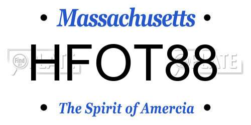 HFOT88 Massachusetts License Plate