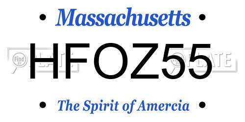 HFOZ55 Massachusetts License Plate