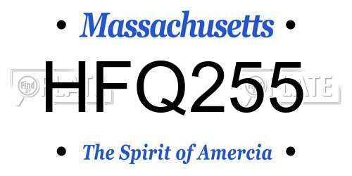 HFQ255 Massachusetts License Plate