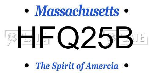 HFQ25B Massachusetts License Plate