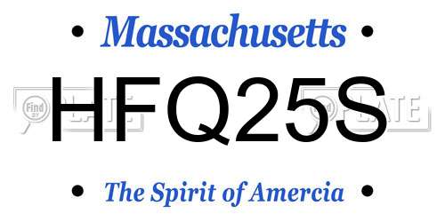 HFQ25S Massachusetts License Plate