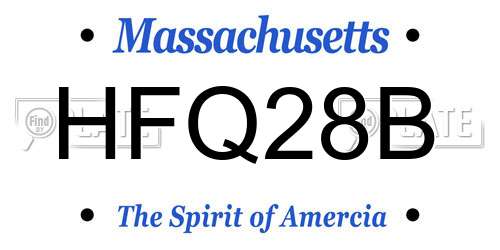 HFQ28B Massachusetts License Plate