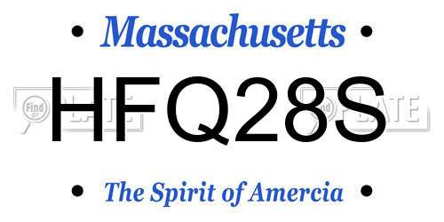 HFQ28S Massachusetts License Plate