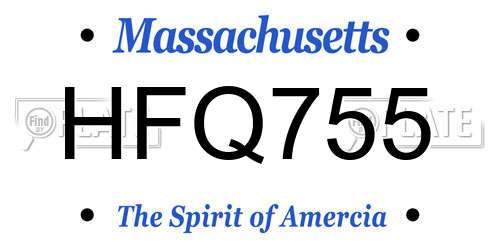 HFQ755 Massachusetts License Plate