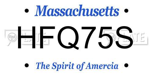HFQ75S Massachusetts License Plate