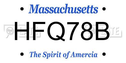 HFQ78B Massachusetts License Plate