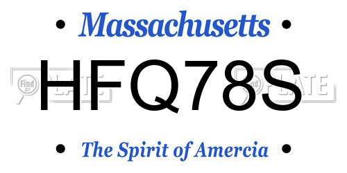 HFQ78S Massachusetts License Plate