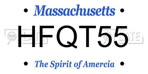 HFQT55 Massachusetts License Plate