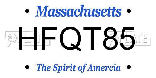 HFQT85 Massachusetts License Plate