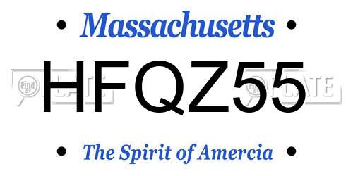 HFQZ55 Massachusetts License Plate